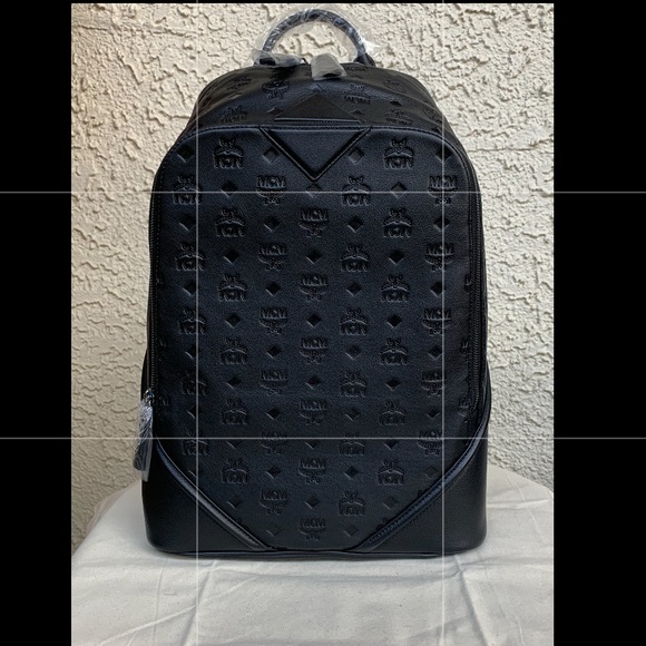MCM ottomar monogram leather backpack black main image 8
